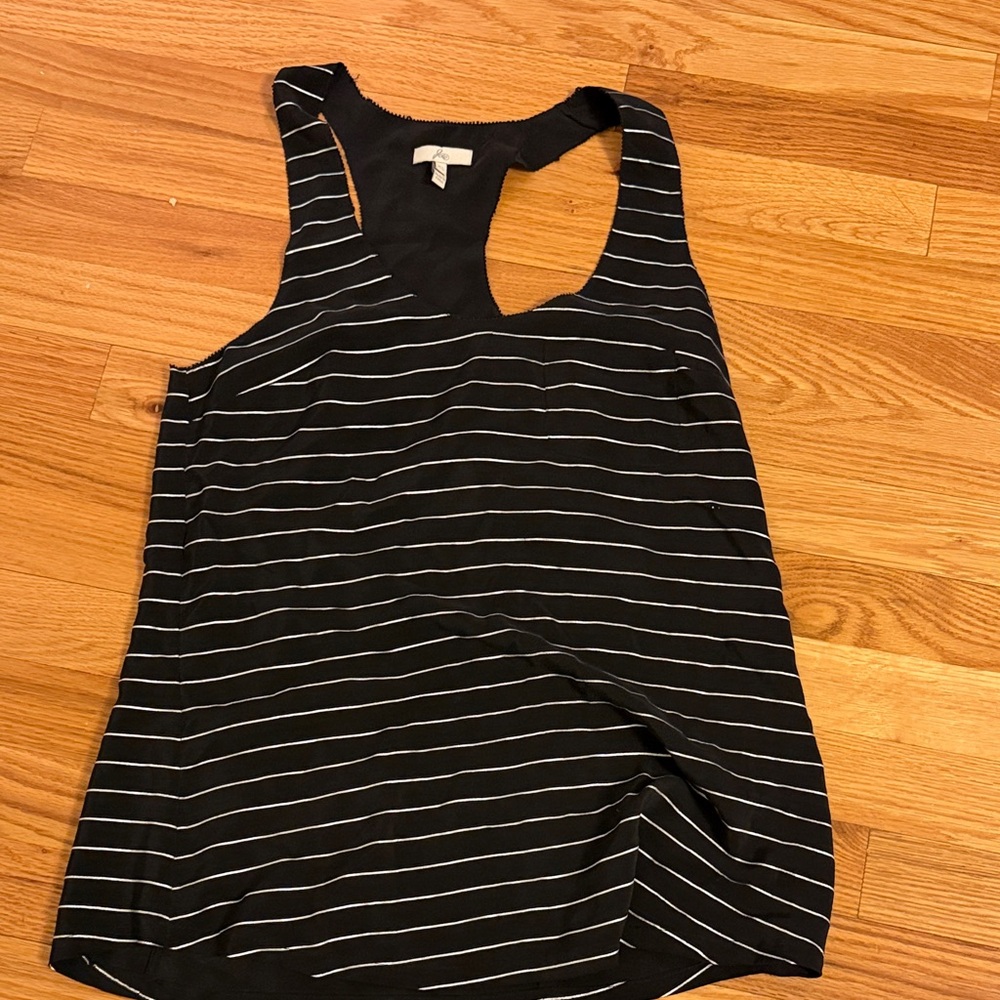 Black and Silver Striped Women's Top Joie